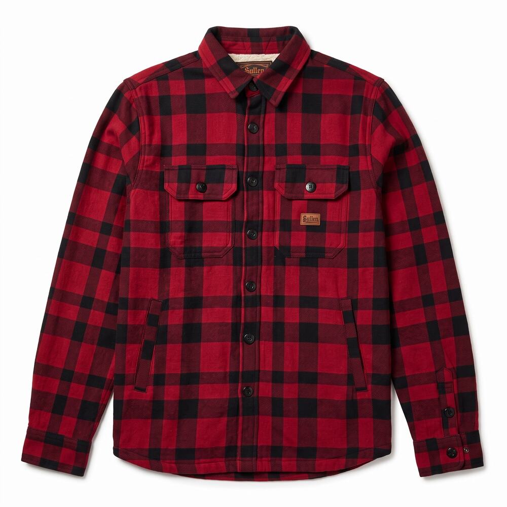 Sullen Art Collective Sherpa Lined Flannel Shirt Jacket Mens Small Plaid Shacket